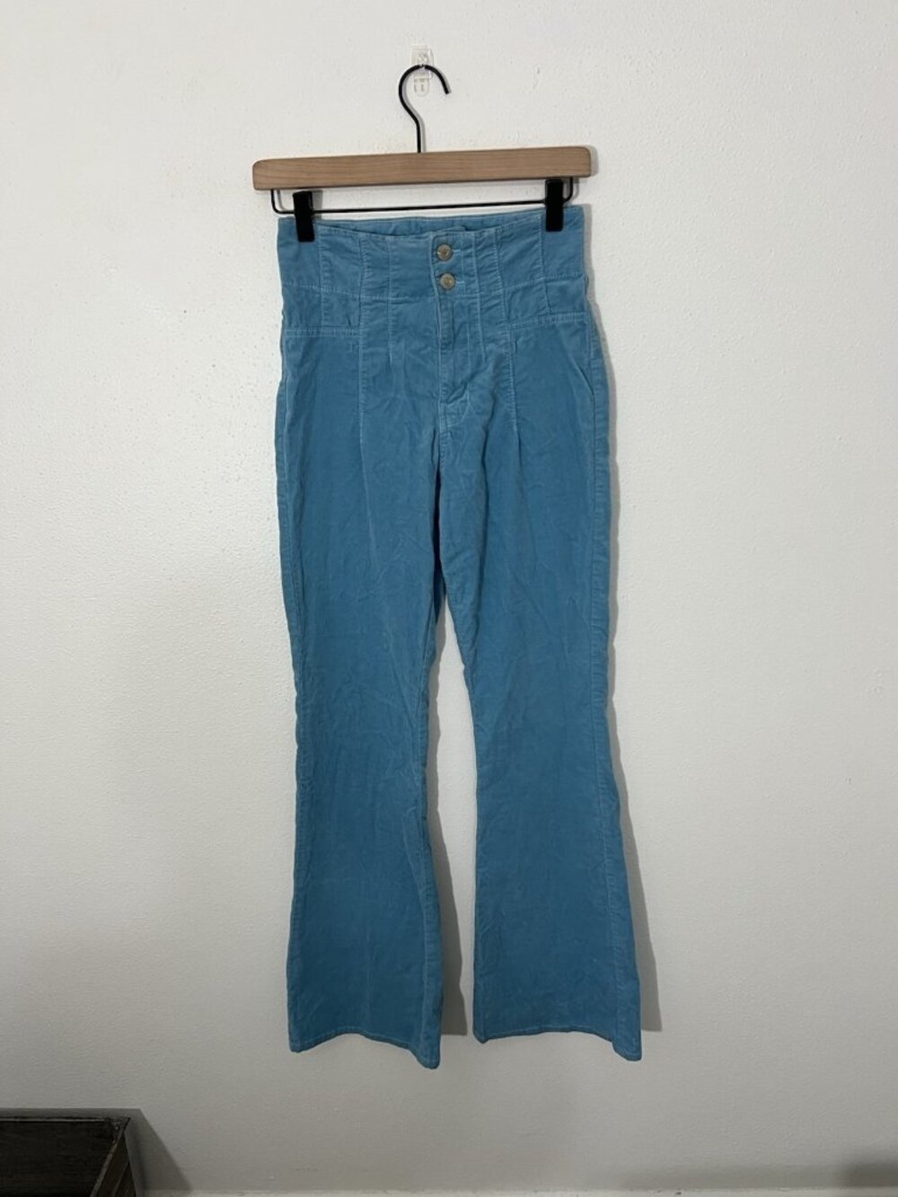 We The Free People Blue Corduroy Flare Pants Size 26